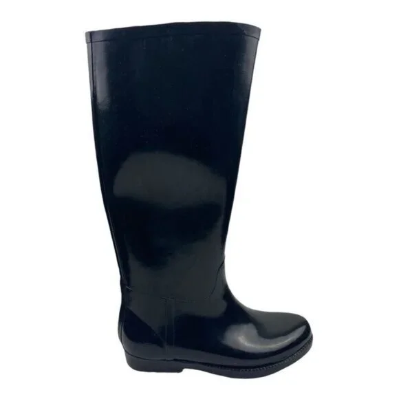 COUGAR WOMENS Black Rider Tall Waterproof Rubber Rain Boots US 6M - Picture 2 of 13